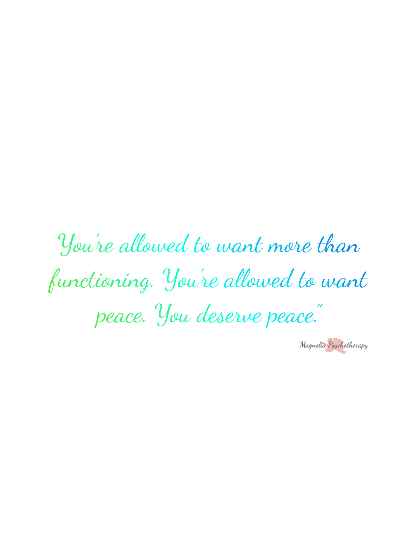 To learn to thrive instead of function, reach out to Magnolia Psychotherapy in New Providence, NJ