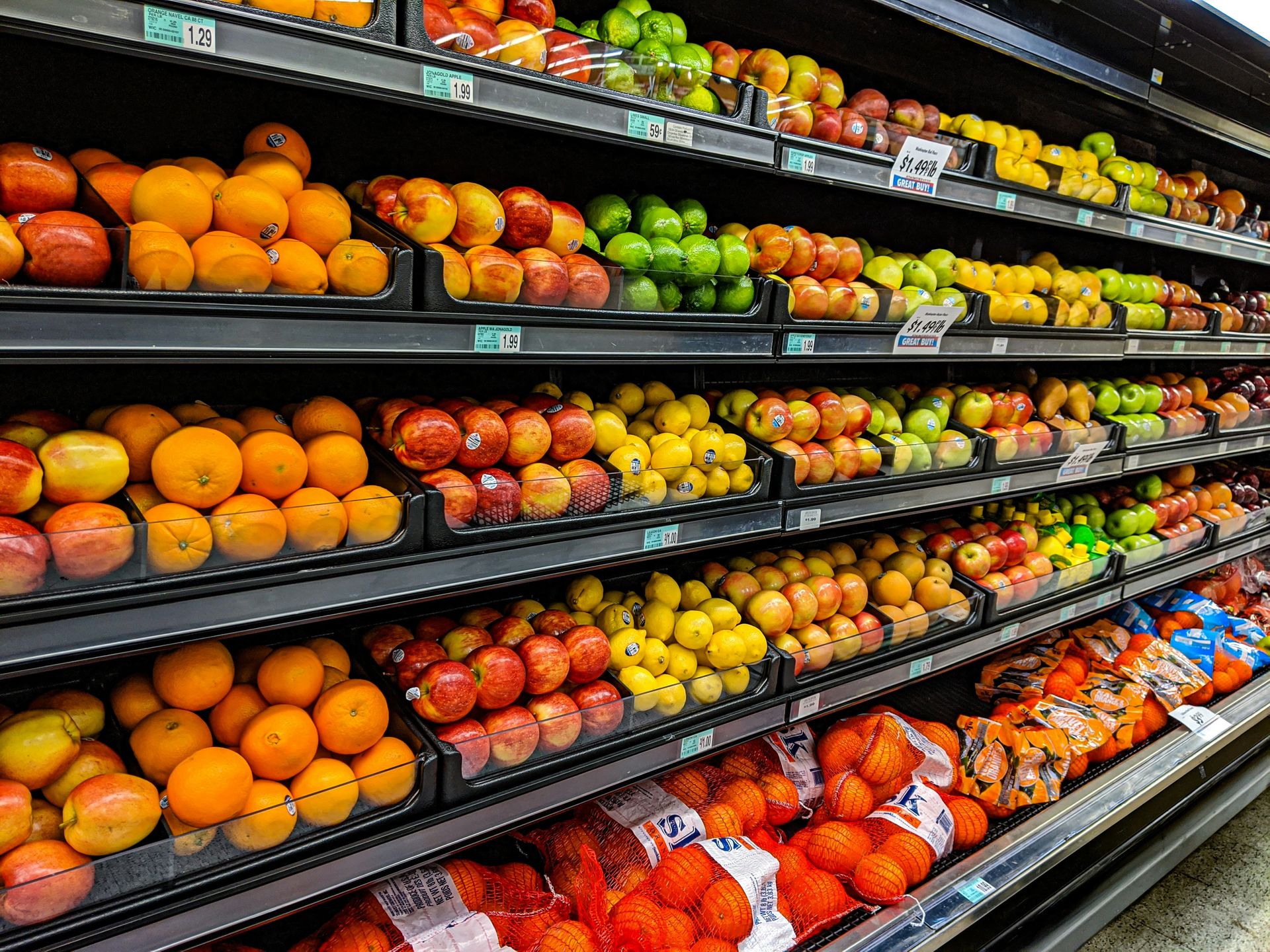 Produce aisle. Whole and Holy offers a variety of options to help you.