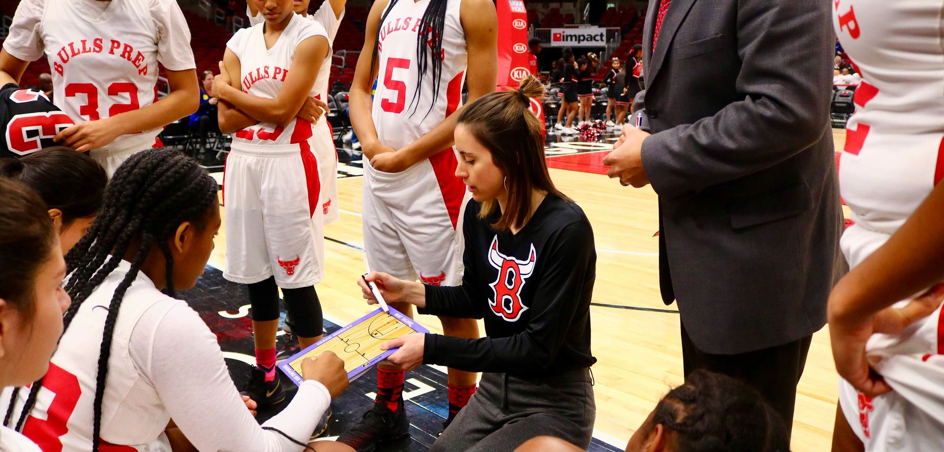 Megan Murray, LCSW, coaching athletes in basketball