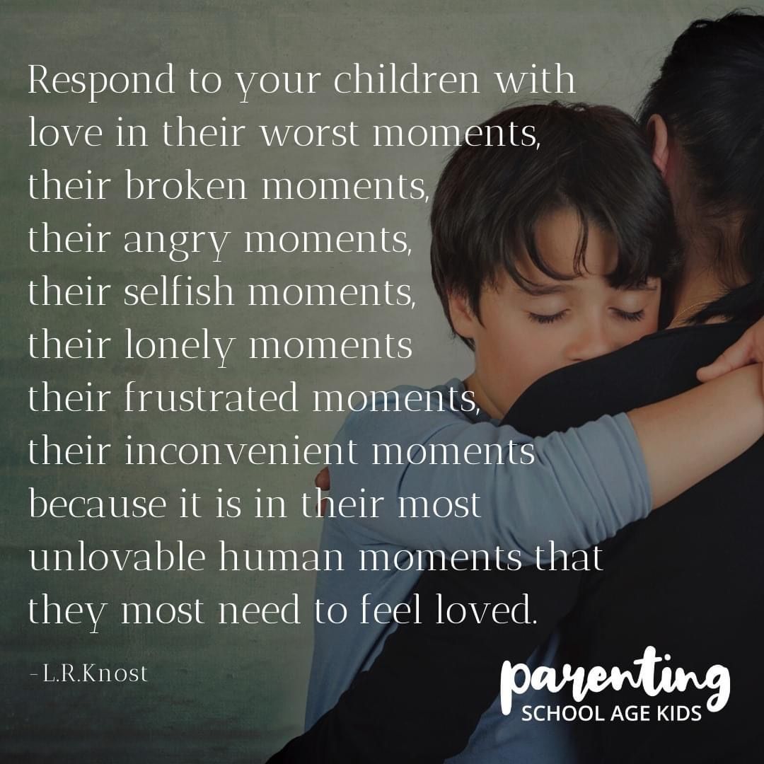 A calming background features the quote by R.L. Knost: 'Respond to your children with love in their worst moments... because it is their most unlovable human moments that your children need you the most.' This message reflects the heart of online family therapy in California, where parents learn to respond with compassion, even in the midst of conflict and emotional intensity.