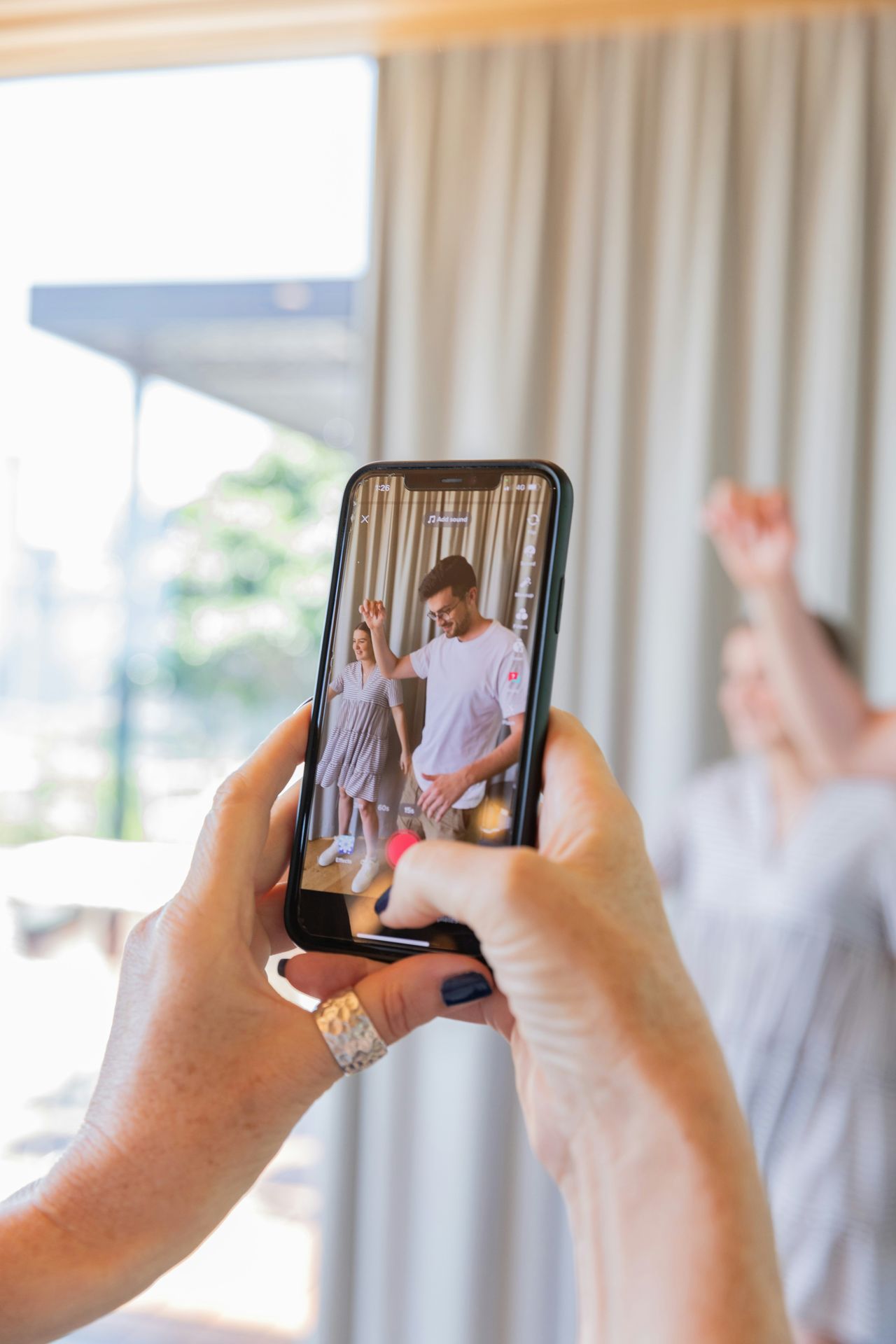 close up photo of a phone taking a video