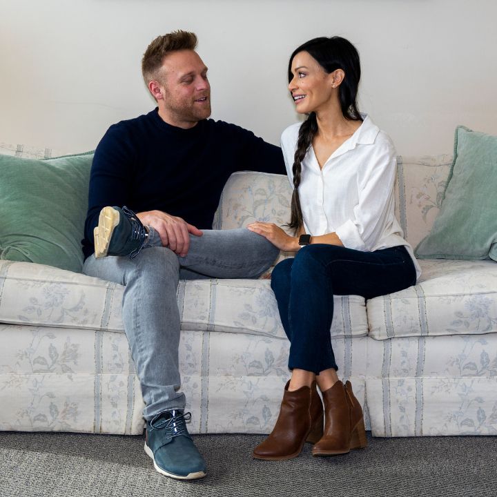 couple engage in conversation