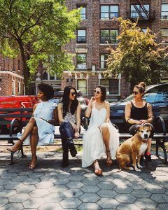 Women sitting on a bench
