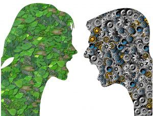 Inner conflict looking like two people fighting 
