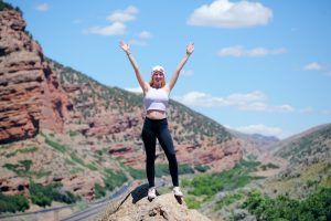 Woman on mountain