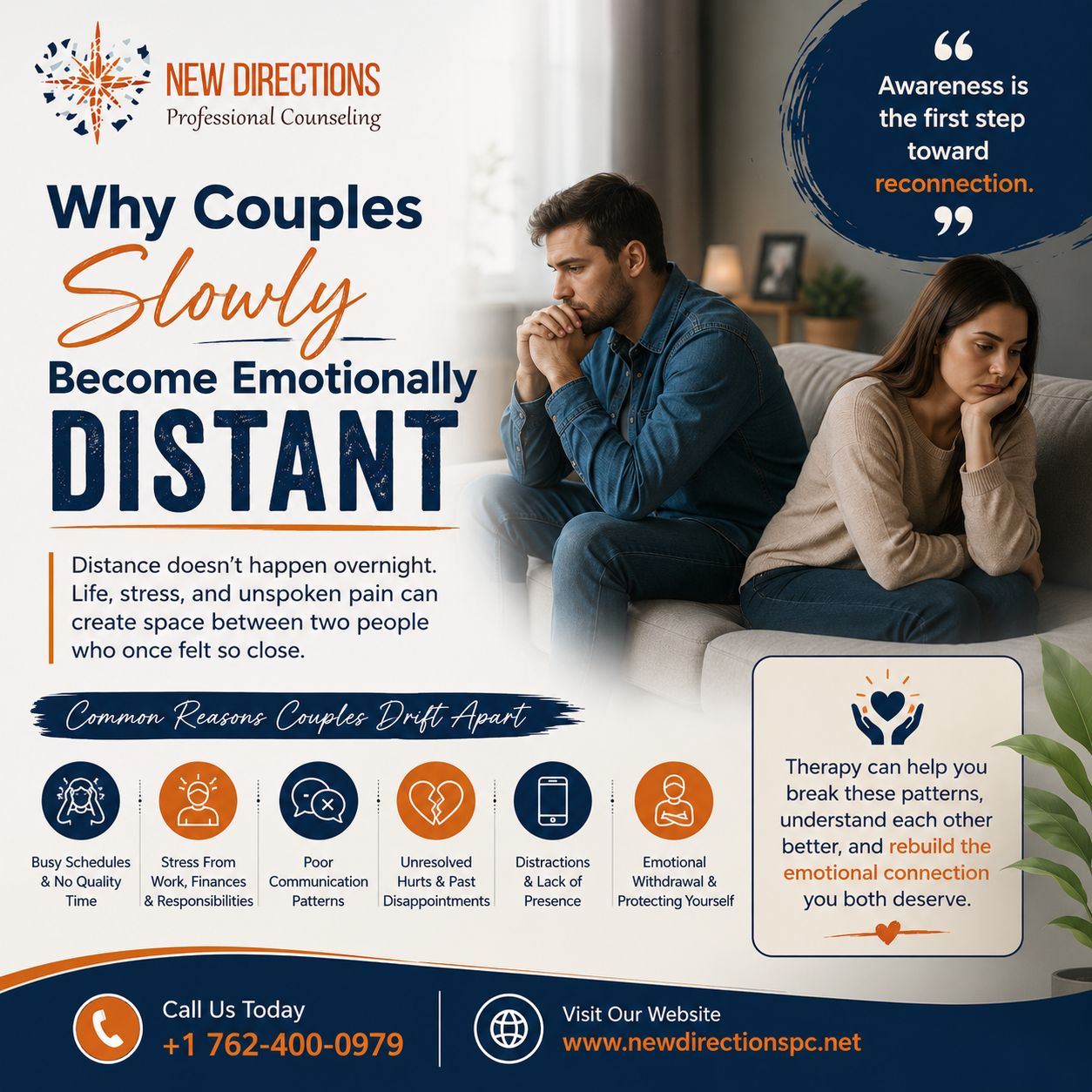 When Couples Feel Disconnected: How Emotionally Focused Couples Therapy Can Help Rebuild Your Connection