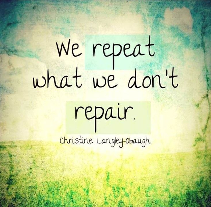 A digital image of an inspirational quote by Christine Langley-Obaugh reads, "We repeat what we don't repair." The soft, watercolor-style background features blue skies and green grass, evoking a sense of healing and renewal. Ideal for promoting emotional wellness through EMDR therapy in Palm Beach, FL, this image supports awareness of unresolved trauma and the need for repair, as addressed by EMDR therapy in Palm Beach County, FL and EMDR therapy in Boca Raton, FL.