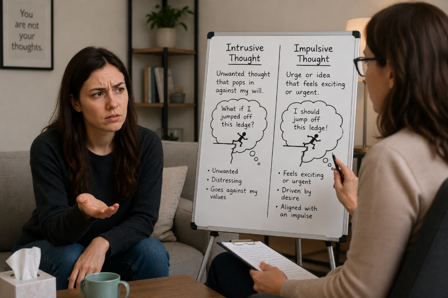 Intrusive Thoughts vs Impulsive Thoughts: Why Your Brain Gets Them Confused (and Why It Matters)