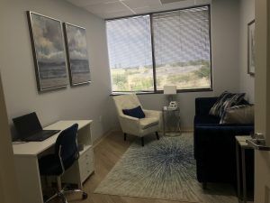 Counseling office, comfy chairs | Saint Petersburg Office | Wellness Psychological | Therapy Services