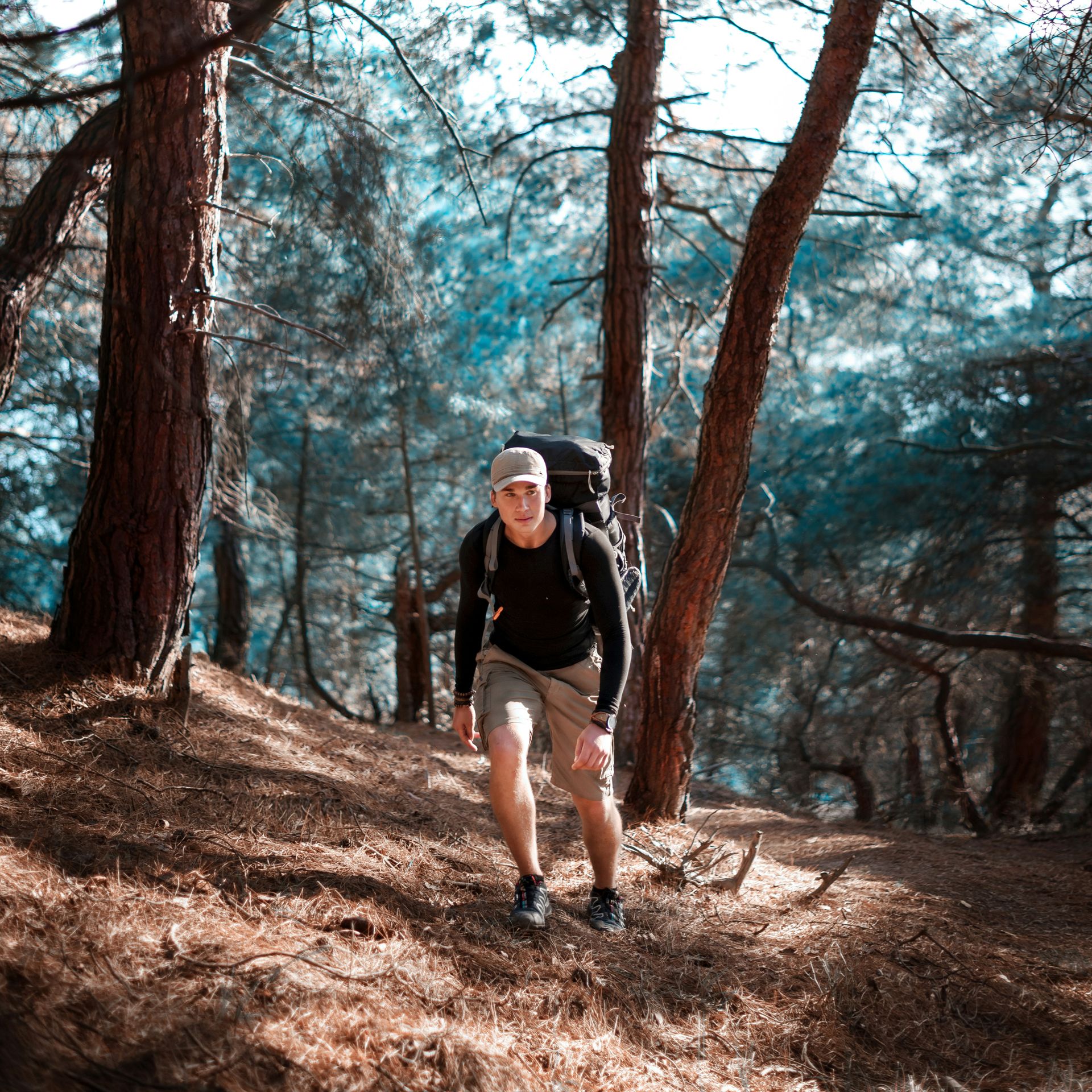 Man hiking in nature